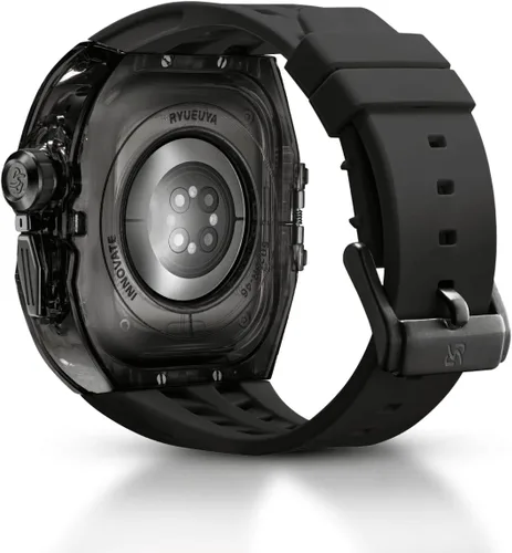 Vista 2 de Funda resistente con correa para Apple Watch, funda translúcida resistente con correa deportiva militar para hombre, grado táctico, a prueba