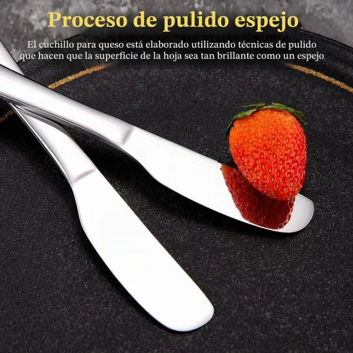 Vista 7 de Homquen Cuchillo de mantequilla de acero inoxidable, esparcidor de mantequilla, cuchillos de mantequilla, cuchillo esparcidor de mantequilla