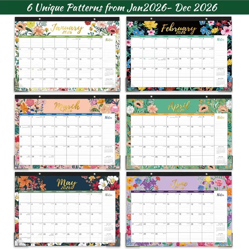 Vista 5 de Calendario de escritorio 2026, enero de 2026 a diciembre de 2026, calendario mensual grande de escritorio 2026, 17 x 12 pulgadas, almohadilla