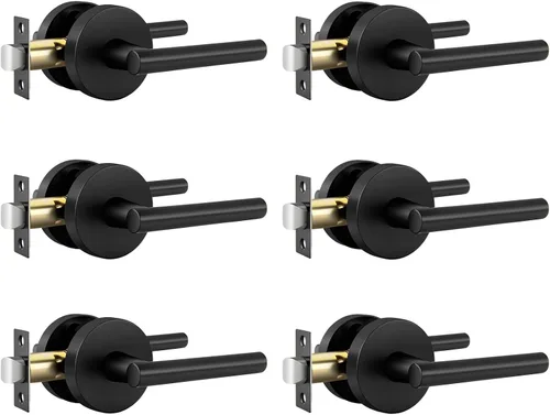 Vista 23 de Goldenwarm Juego de cerraduras negras para puerta exterior con cerrojo, aleación de zinc con llave igual con cerrojo de seguridad, manija de puerta
