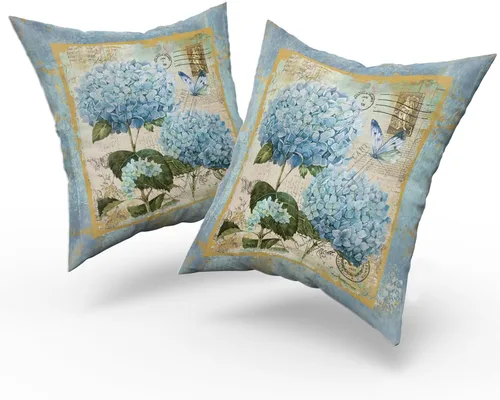 Vista 175 de Giwawa Juego de 2 fundas de almohada decorativas con diseño floral de girasol de 16 x 16 pulgadas, fundas de cojín decorativas para el hogar, sofá