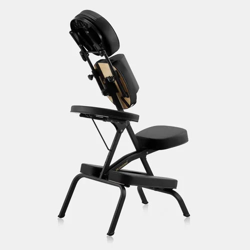 Vista 3 de Silla de masaje portátil, silla de aluminio plegable ligera, negro