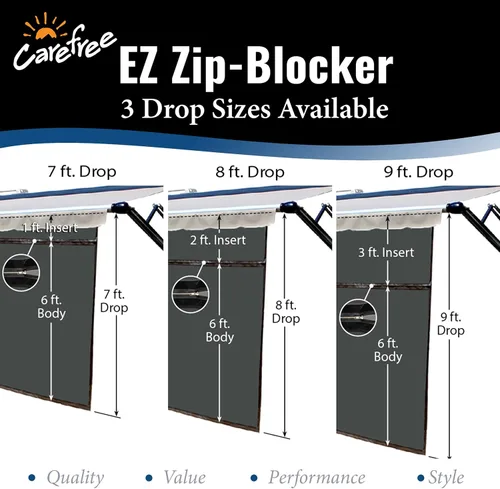 Vista 3 de Carefree Of Colorado Toldo Desplegable para Autocaravana EZ ZipBlocker - Pantalla de Sombra de Malla Negra para Toldo de Autocaravana, Bloqueador
