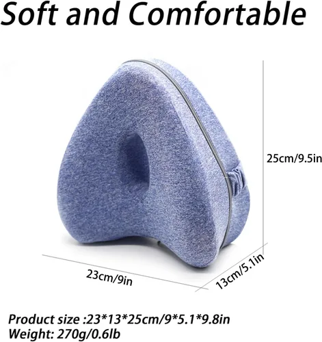 Vista 4 de Almohada de alineación de cadera para personas que duermen de lado, almohada de rodilla de espuma viscoelástica para alivio del dolor de ciática