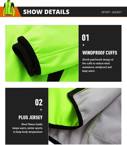 Vista 5 de Chaqueta térmica de forro polar para hombre chaqueta de ciclismo de montaña chaqueta de ciclismo de carretera de punto largo transpirable