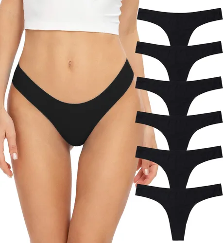 Vista 9 de Tangas para mujer, tangas invisibles para mujer, paquete de ropa interior de bikini de seda de hielo Tangas sin costuras B/G