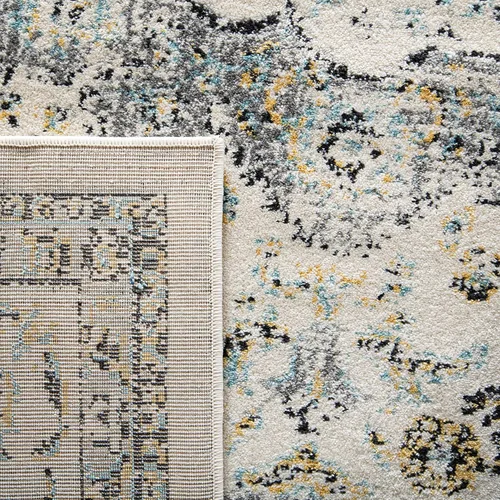 Vista 3 de SAFAVIEH Evoke Collection EVK220B Medallón oriental shabby chic de 2'2" x 4', color gris/dorado, no desprende pelusa, alfombra de acento para sala