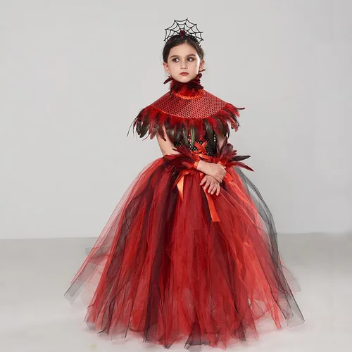 Vista 3 de Disfraz de hada gitana para niñas pequeñas, vestido de baile irregular de manga larga con pañuelo, disfraces de Halloween para niñas