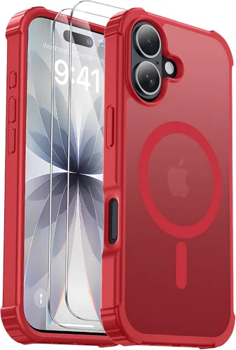 Vista 33 de Funda para iPhone Air [compatible con MagSafe] [2 protectores de pantalla] [prueba de caídas de grado militar] Funda magnética resistente