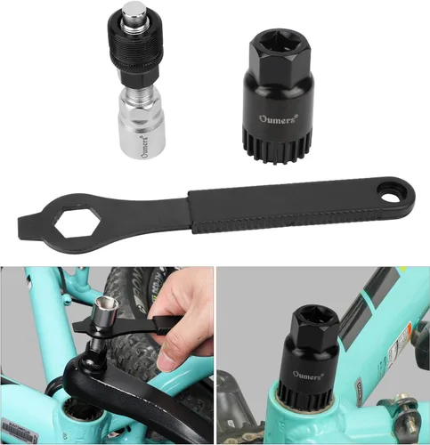 Vista 6 de Oumers Juego de herramientas extractoras de manivela de bicicleta, extractor de manivela para bicicleta, removedor de soporte inferior de bicicleta