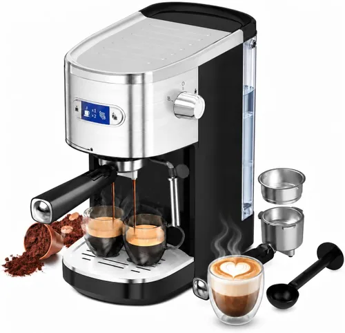 Vista 9 de COWSAR 20 Bar Espresso Machine 1350W Compact Expresso Cafeteras Pantalla LED, varita de vapor y tanque de agua extraíble de 45 onzas para capuchino