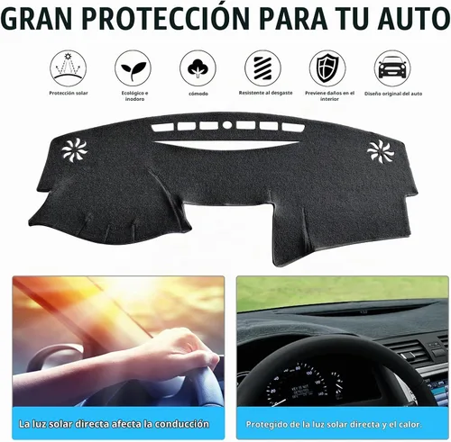Vista 2 de POSAID Funda para salpicadero de Toyota Camry 2011, 2010, 2009, 2008, 2007, ajuste personalizado, para Toyota Camry 2011-2007, color negro 07-11