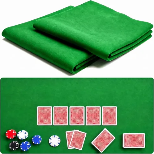 Vista 8 de Mixweer Juego de 2 tapetes de mesa de póquer, cubierta de mesa de póquer de fieltro de alta calidad de 36 x 72 pulgadas con alfombrilla de grado