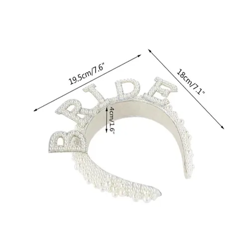 Vista 6 de MapleLeaf Diadema de novia, elegante diadema de perlas con velo, corona de boda, velo de boda de fiesta de compromiso, despedida de soltera
