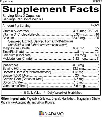 Vista 2 de D'Adamo Personalized Nutrition - Pila de salud óptima (sangre tipo A)