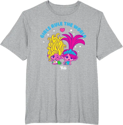 Vista 44 de DreamWorks Trolls Band Together - Camiseta para niñas con leyenda "Rule", diseño Negro