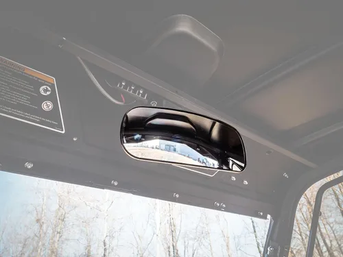Vista 2 de SuperATV Espejo retrovisor para Can-Am Defender (ver ajuste) Totalmente ajustable Mide 10.25 x 4 pulgadas Incluye todos los accesorios
