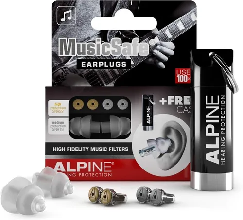 Vista 8 de Alpine MusicSafe Pro - Tapones de alta fidelidad para músicos - 3 juegos intercambiables de filtros premium: 16, 19 y 22 dB - Protección auditiva