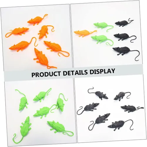 Vista 6 de Kisangel 18pcs Realistic Fake Mouse Decor for Halloween Pranks Unique Mice Toy Layout Props Soft Material for Home and Party Decoration Chic and
