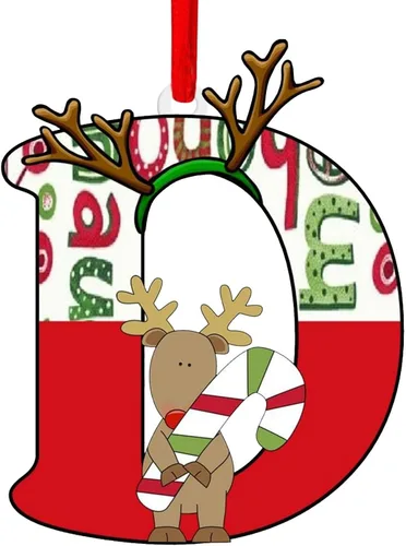 Vista 9 de Decoración colgante para árbol de Navidad de 26 letras, adornos para árbol de Navidad, adornos personalizados de 26 letras, decoración de Navidad