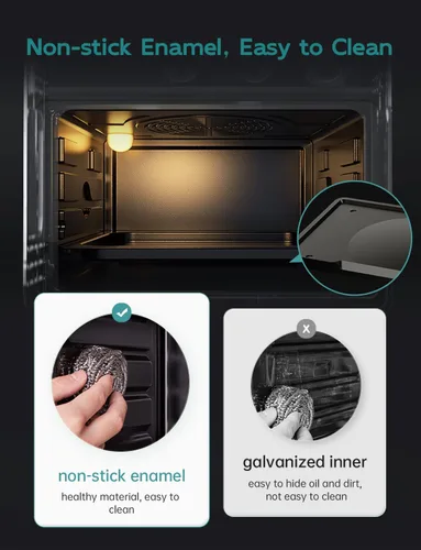 Vista 7 de Neretva Horno tostador y freidora de aire, 21 cuartos de galón y 6 en 1, horno tostador compacto, encimera con 5 rebanadas de 1500 W, freidora