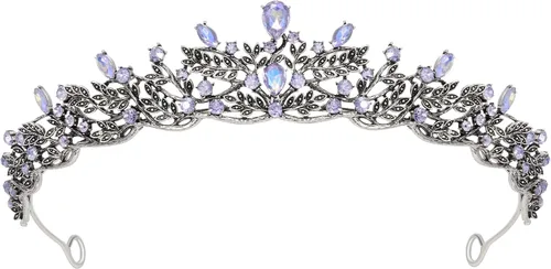 Vista 9 de SWEETV Wedding Tiaras for Women, Princess Quinceanera Crown Dorado