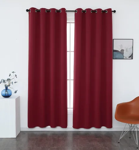 Vista 28 de INLINAS Cortinas opacas para dormitorio, aislamiento térmico, reducción de ruido, juego de 2 paneles de ahorro de energía, beige, 42 pulgadas