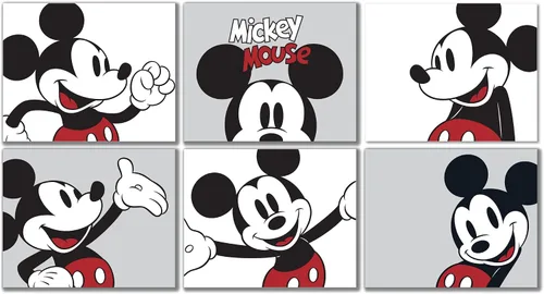 Vista 2 de Lambs & Ivy Disney Baby Mickey Mouse - Arte de pared sin marco para guardería/niño