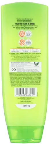 Vista 2 de Acondicionador Garnier, Sleek and Shine, 13 onzas líquidas