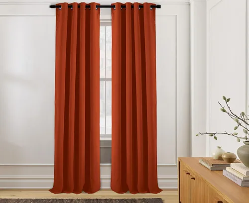 Vista 6 de J&V TEXTILES Juego de 2 paneles de cortinas opacas de 84 pulgadas, 2 cortinas largas con aislamiento térmico burg, cortinas de oscurecimiento