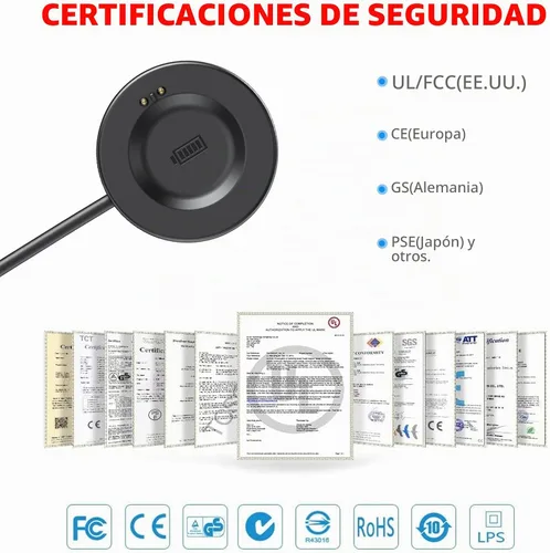 Vista 4 de Cargador compatible con iTouch Smart Watch Air 3/4/SE, Sport 3, Explorer 3 Cargador USB de repuesto para reloj, cable de 3.2 pies con base de Negro