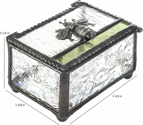 Vista 5 de J Devlin -Bee - Caja de cristal para joyas de recuerdo, pequeñas cajas decorativas - Caja 753