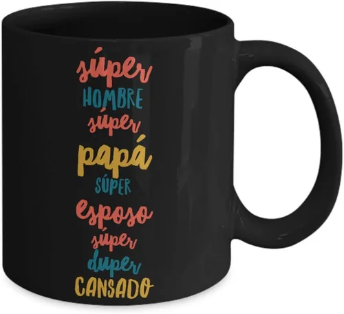 Vista 2 de Regalo para Papa Taza de Café Padre Feliz dia del Padre Vaso, taza café divertidas, tazas personalizadas, taza de café inspiradoras, taza con Negro