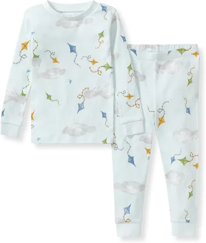 Vista 24 de Burt's Bees Baby Pijama de algodón orgánico para niños, conjunto de pijama Paquete de 1 temporada de Apple