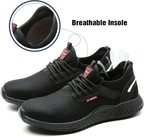 Vista 4 de UCAYALI - Zapatos de seguridad para hombres y mujeres. Tenis de trabajo con puntera de acero, utilizados en la construcción, ligeros y transpirables