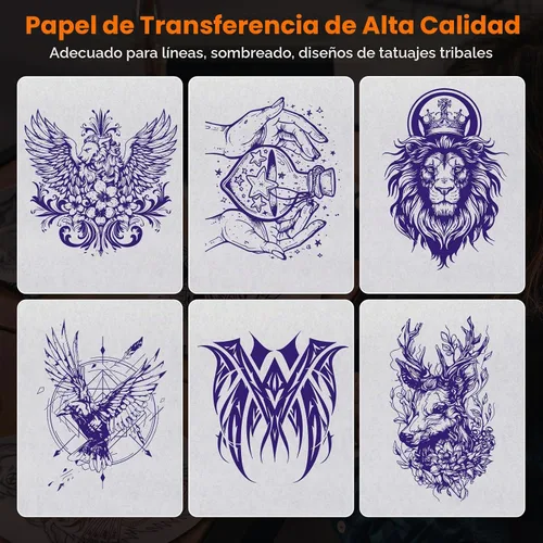 Vista 3 de MUNBYN ITP871 - Papel de transferencia de tatuajes, 100 hojas A4, papel