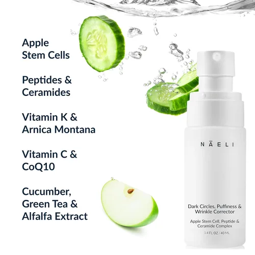 Vista 5 de NAELI Crema hidratante facial de colágeno SPF 30 y crema para debajo de los ojos con células madre de manzana, regalo antienvejecimiento