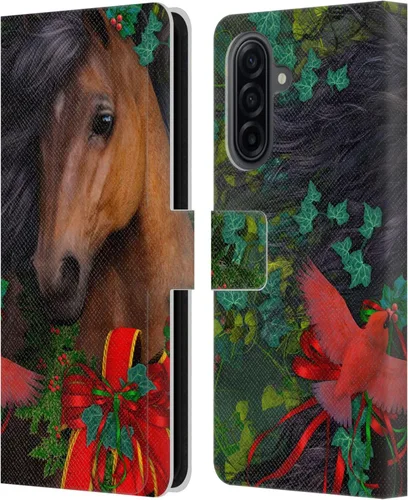 Vista 62 de Head Case Designs Officially Licensed Laurie Prindle A Morgan Christmas Western Stallion Leather Wallet Case Compatible with Samsung Galaxy A07 4G