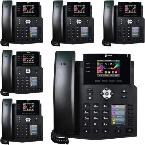 Vista 7 de XBLUE Cloud Phone System Bundle with (3) IP Phones & (6) Months of XBLUE Cloud VoIP Telephone Service w/Auto Attendant, Voicemail to Email, Cell
