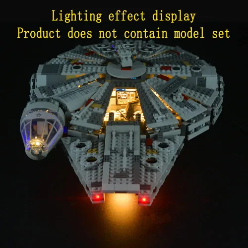Vista 5 de GEAMENT Versión 2015 Kit de luz LED compatible con Lego 75105 Millennium Falcon modelo de construcción (juego de modelos no incluidos)