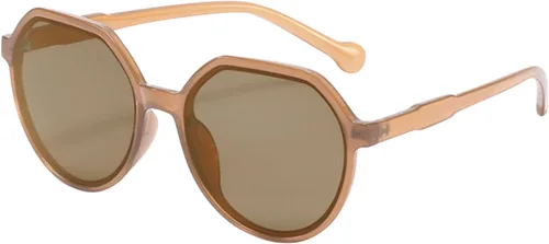Vista 2 de Gafas de sol delgadas de cara grande para mujer estilo retro color rojo color marrón talla única