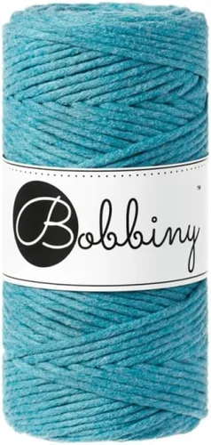 Vista 10 de Bobbiny Cordón regular de macramé de una sola capa de 0.118 pulgadas (azul), 108 yds/330 pies (100% algodón reciclado)