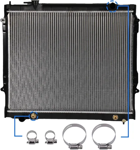 Vista 4 de SCITOO 1 radiador 1774 + abrazadera de manguera de 0.31 a 0.39 pulgadas x 2 de 1.18 a 1.79 pulgadas x 2 para Toyota 1995-2004 para Toyota Tacoma
