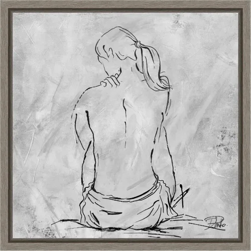 Vista 17 de Amanti Art Lienzo enmarcado para pared, 16 x 16 pulgadas, boceto desnudo II por Patricia Pinto, lienzo enmarcado para pared, obras de arte de gente