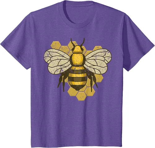 Vista 65 de Retro Beekeeper Beekeeper Honey Bumblebee Vintage Saves Bees T-Shirt Asphalt Grey
