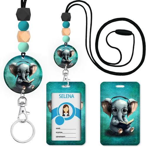Vista 26 de Cordones para Profesores de Concienciación sobre el Autismo para Tarjetas de Identificación y Llaves, Lindo Cordón de Silicona con Cuentas Separable