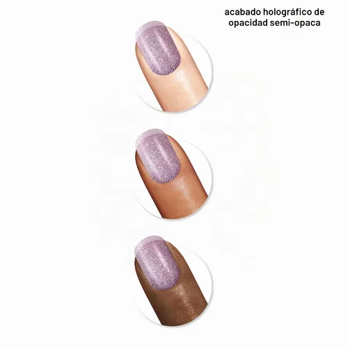 Vista 3 de Sally Hansen Insta-Dri Holo-Glow Esmalte de uñas de secado rápido, duración prolongada, brillo sin vetas Semi-opaco, con destellos 102 Lila