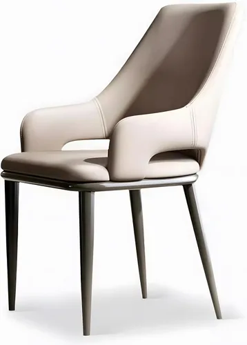 Vista 7 de Juego de 2 sillas de comedor modernas, sillas de metal con costuras y patas de metal, sillas de cocina modernas tapizadas de piel sintética, silla