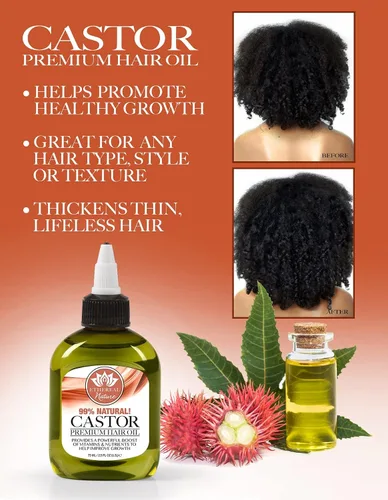 Vista 6 de Aceite natural para cabello Ethereal Nature 99% con mezcla de ricino, 7.10 fl oz