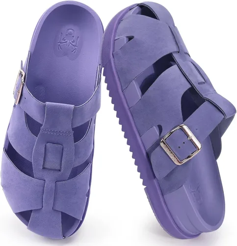 Vista 9 de KuaiLu Sandalias tipo zueco para mujer con soporte de arco cómodo, plataforma elegante, cojín de espuma viscoelástica, sandalias elegantes